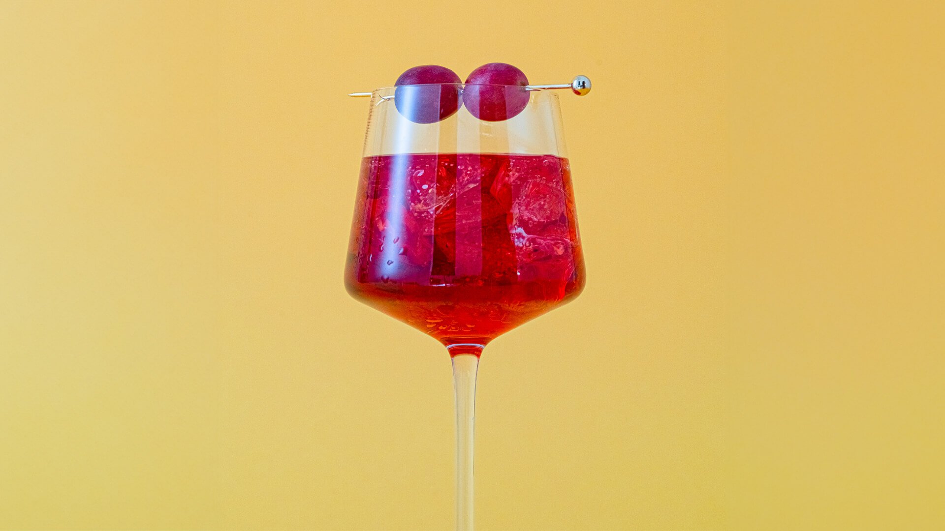 A wine cocktail in a glass.