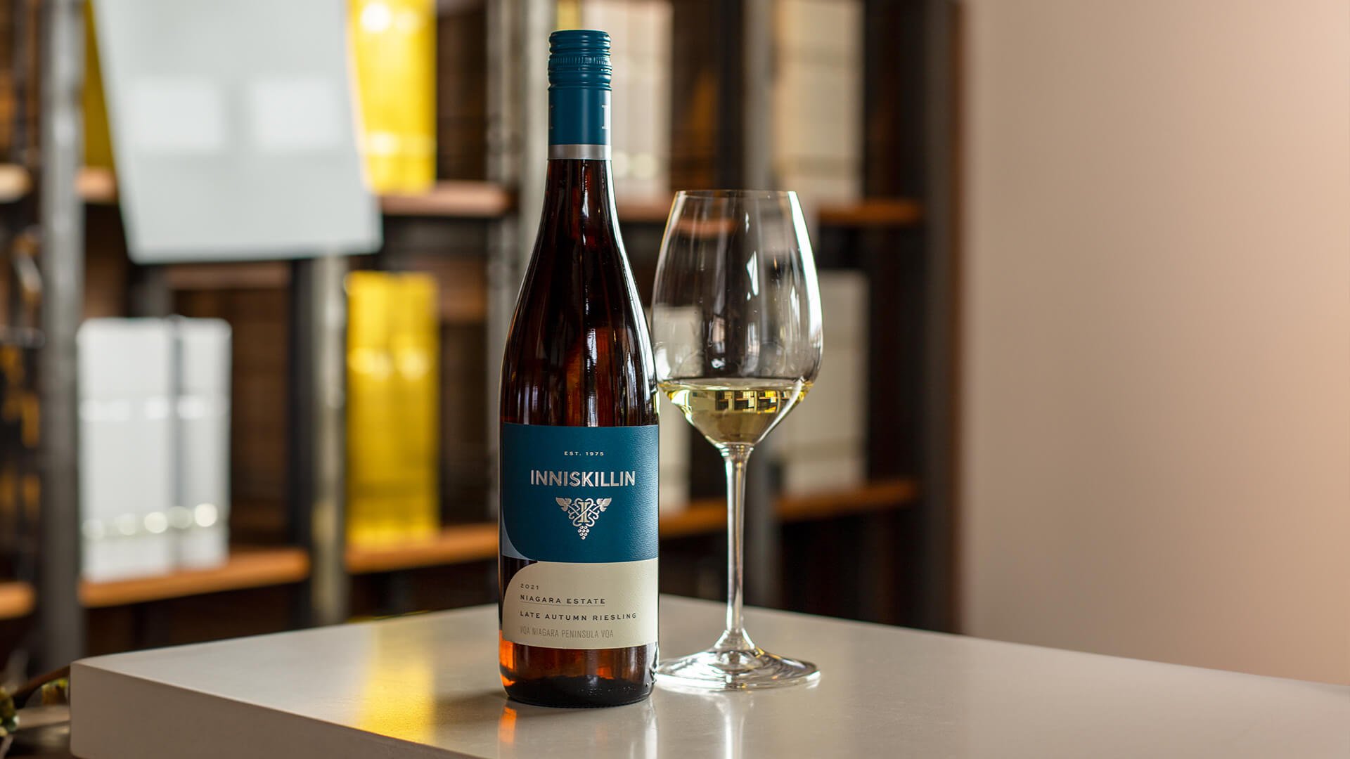 A bottle of Inniskillin Late Autumn Riesling.
