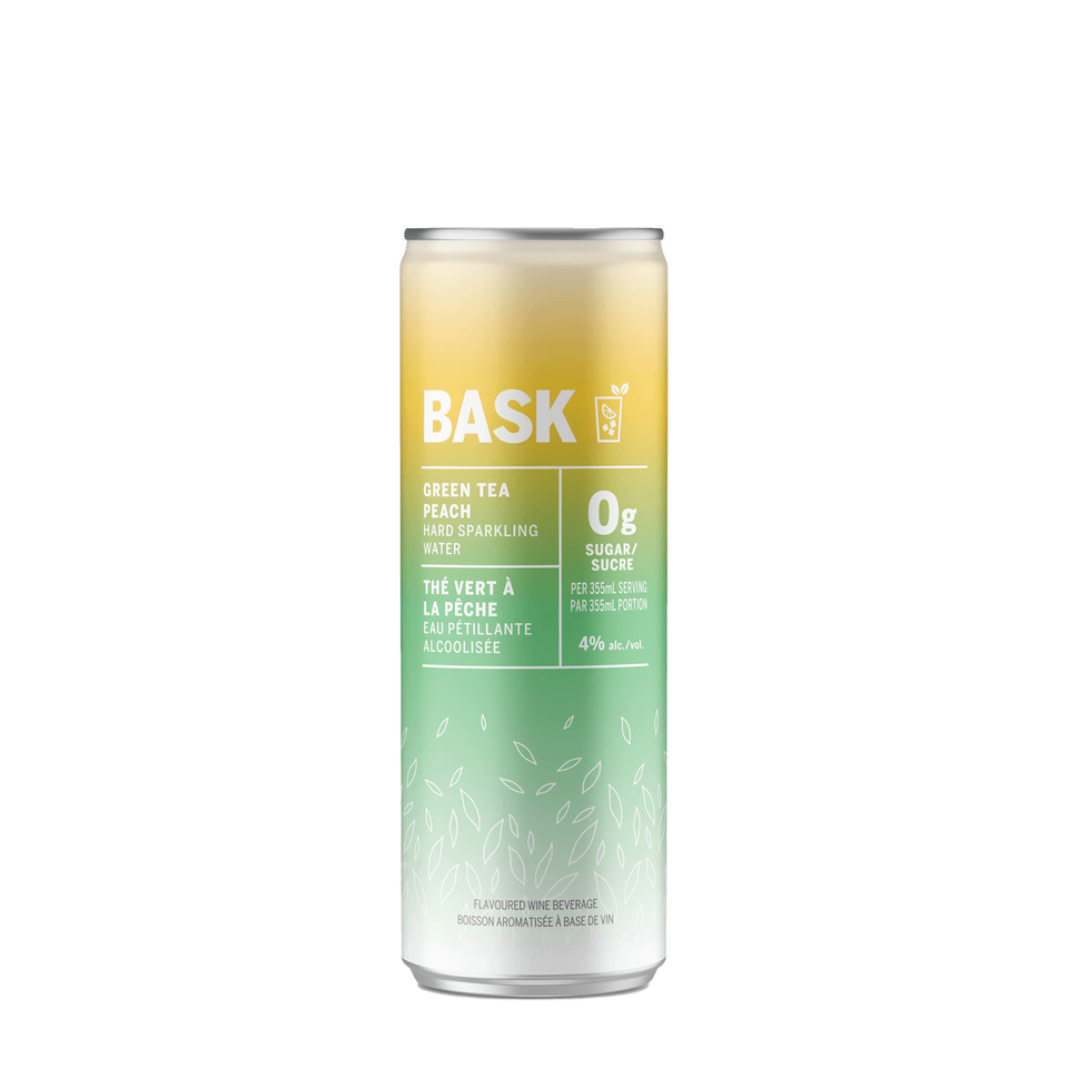 BASK Green Tea Peach Hard Sparkling Water