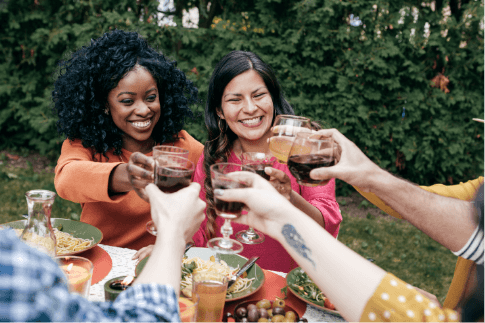 couple eating at a picnic table