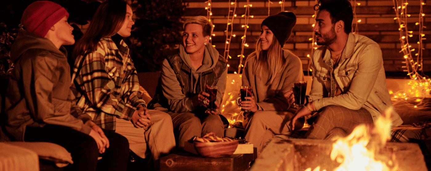 Fall Evening Bonfire Banner