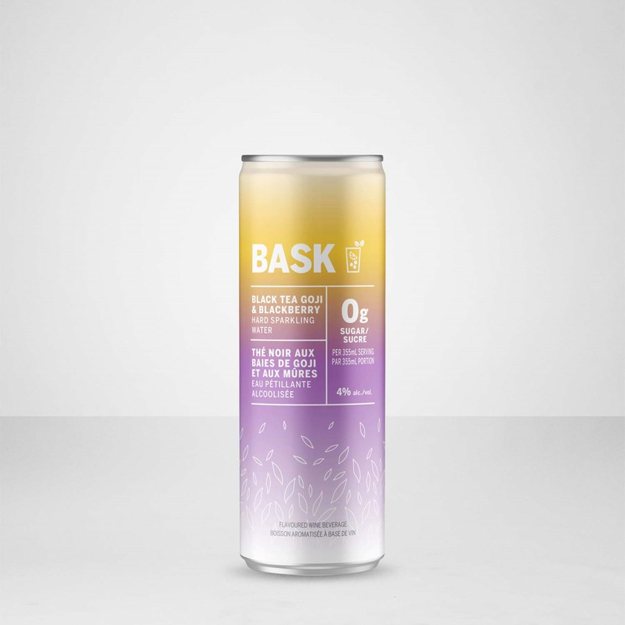 Bask Refreshment Black Tea, Goji, & Blackberry 355 millilitre can