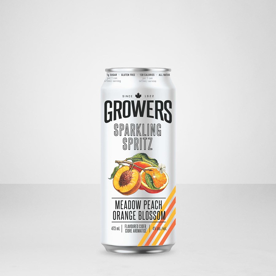 Growers Sparkling Spritz Meadow Peach Orange Blossom 473 millilitre can