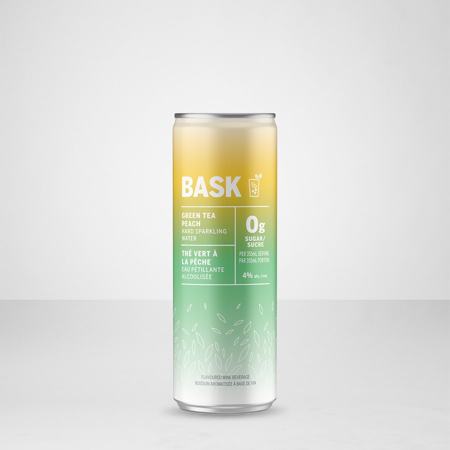 BASK Green Tea Peach Hard Sparkling Water