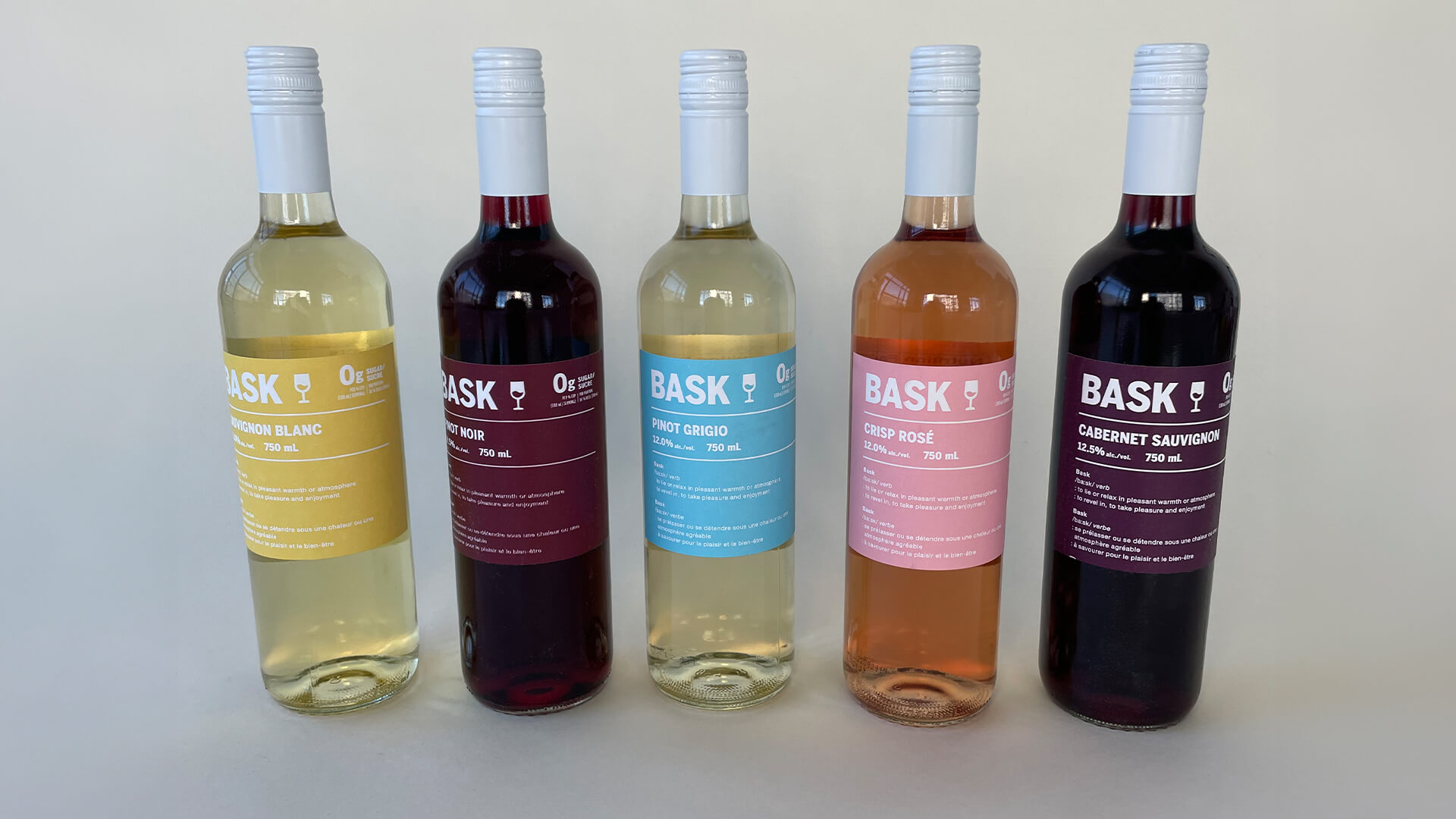 Bottles of Bask wine.